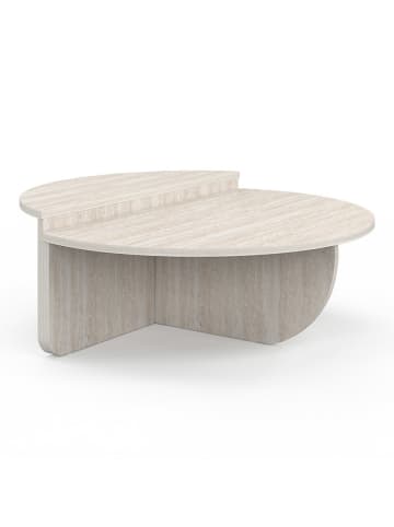 IDOMYA Factory Couchtisch in Beige - (H)35 x Ø 90 cm