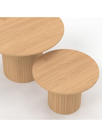 IDOMYA Factory Dubbele bijzettafel "Alvar" lichtbruin