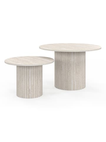 IDOMYA Factory Dubbele bijzettafel "Alvar" beige