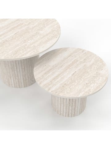 IDOMYA Factory Dubbele bijzettafel "Alvar" beige