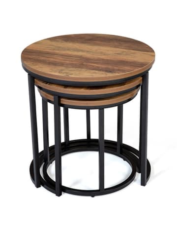 IDOMYA Essentials Ławy (3 szt.) "Elize" w kolorze brązowo-czarnym