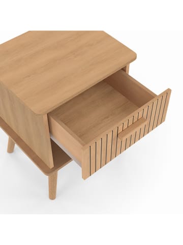 IDOMYA Factory 2er-Set: Nachttische "Albane" in Hellbraun - (B)40 x (H)50 x (T)34 cm