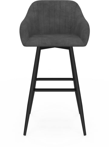 IDOMYA Factory 2er-Set: Barhocker "Ariana" in Anthrazit/ Schwarz - (B)46 x (H)93 x (T)47 cm