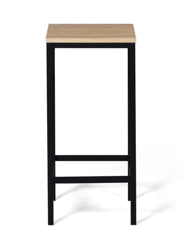 IDOMYA Factory 2er-Set: Barhocker "Memphis" in Beige/ Schwarz - (B)32 x (H)67 x (T)32 cm