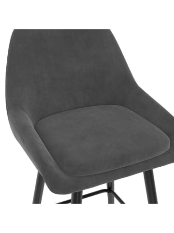 IDOMYA Factory 4-delige set: barkrukken "Olivia" grijs/zwart - (B)44 x (H)92 x (D)46 cm