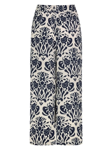 Eight2Nine Spodnie w kolorze kremowo-granatowym