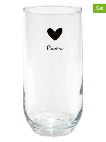 Clayre & Eef 6er-Set: Trinkgläser in Transparent - 280 ml