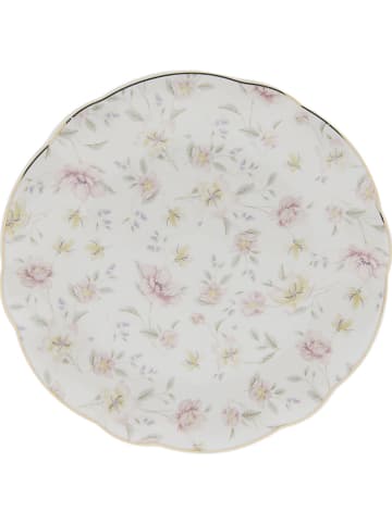 Clayre & Eef 6er-Set: Speiseteller in Weiß/ Bunt - Ø 26 cm