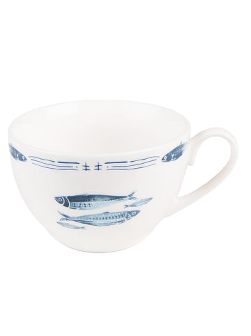 Clayre & Eef Filiżanka w kolorze biało-niebieskim do kawy - 250 ml