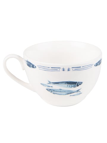 Clayre & Eef Kaffeetasse in Weiß/ Blau - 250 ml