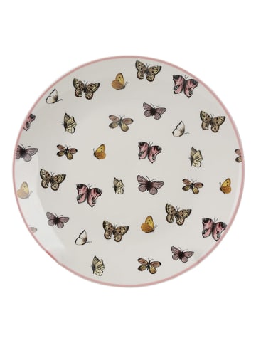 Clayre & Eef Dessertbord crème/blauw - Ø 20 cm