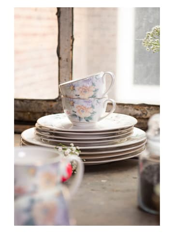 Clayre & Eef Talerzyk deserowy w kolorze jasnoróżowym ze wzorem - Ø 18 cm