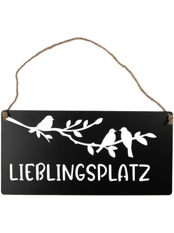 Clayre & Eef Schild in Schwarz - (B)30 x (H)15 x (T)1 cm