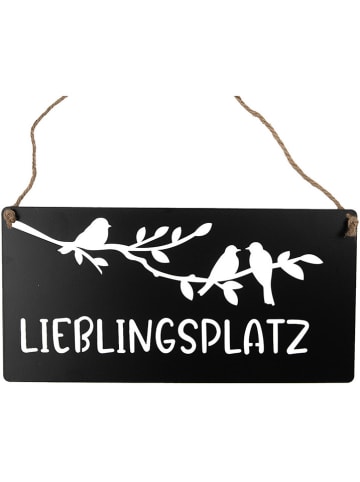 Clayre & Eef Schild in Schwarz - (B)30 x (H)15 x (T)1 cm