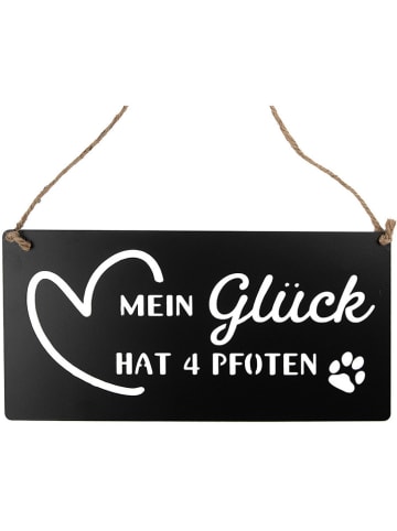 Clayre & Eef Schild in Schwarz - (B)30 x (H)15 x (T)1 cm