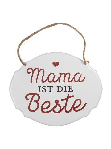 Clayre & Eef Textschild in Weiß - (B)18 x (H)15 cm