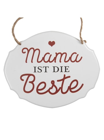 Clayre & Eef Textschild in Weiß - (B)18 x (H)15 cm