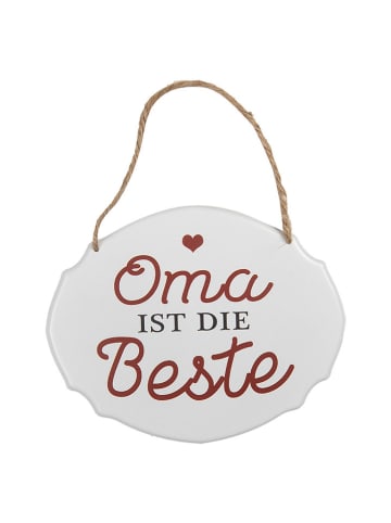 Clayre & Eef Textschild in Weiß - (B)18 x (H)15 cm