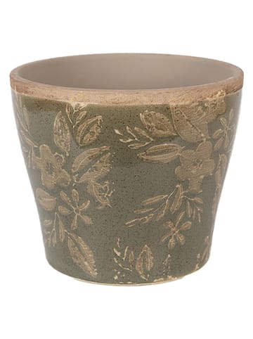 Clayre & Eef Bloempot groen/beige - (H)9 x Ø 10 cm