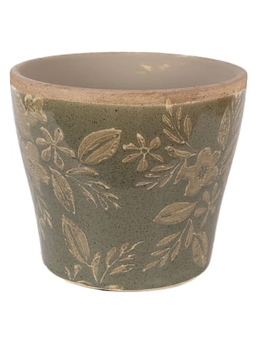 Clayre & Eef Blumentopf in Grün/ Beige - (H)9 x Ø 10 cm
