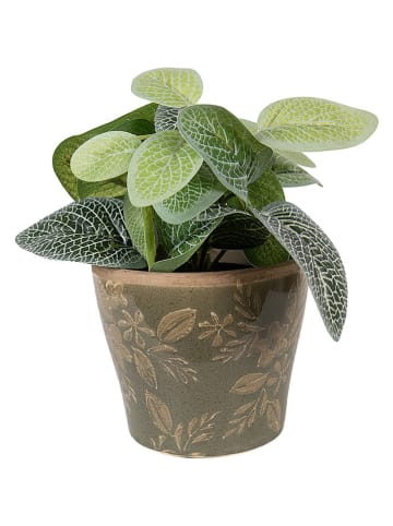 Clayre & Eef Bloempot groen/beige - (H)9 x Ø 10 cm