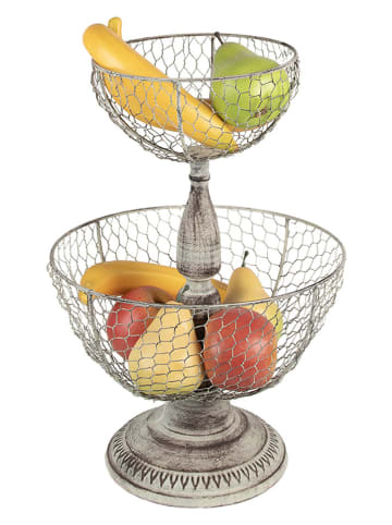 Clayre & Eef Etagere in Grau - (H)44 x Ø 30 cm