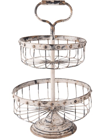 Clayre & Eef Etagère wit - (H)50 x Ø 30 cm