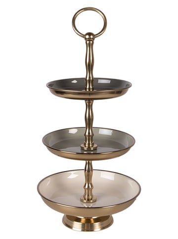 Clayre & Eef Etagere in Beige - (H)35 x Ø 18 cm