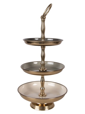 Clayre & Eef Etagère beige - (H)35 x Ø 18 cm