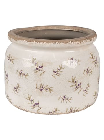 Clayre & Eef Blumentopf in Creme/ Lila - (H)15 x Ø 20 cm
