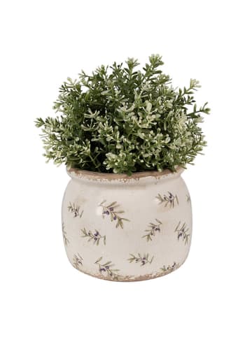 Clayre & Eef Blumentopf in Beige/ Rot - (H)13 x Ø 16 cm