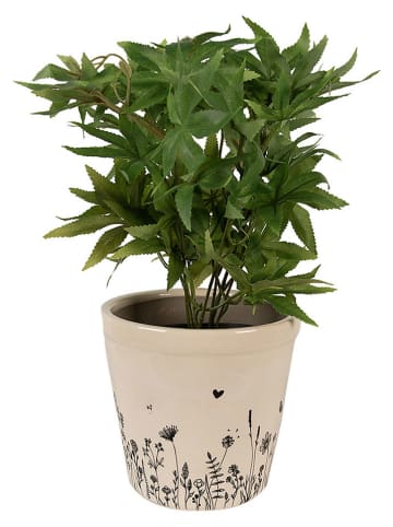 Clayre & Eef Doniczka w kolorze beżowo-czarnym - 14 x Ø 15 cm