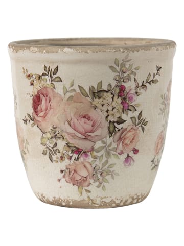 Clayre & Eef Blumentopf in Creme/ Bunt - (H)13 x Ø 14 cm