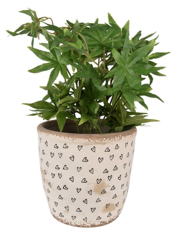 Clayre & Eef Blumentopf in Beige/ Schwarz - (H)16 x Ø 16 cm