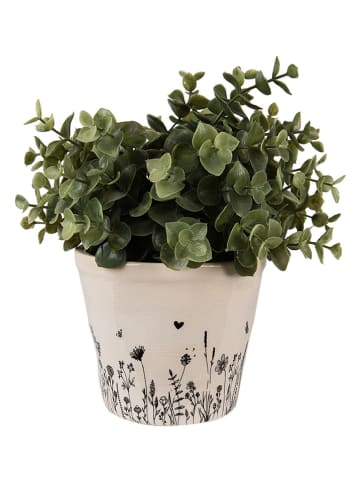 Clayre & Eef Doniczka w kolorze beżowym - wys. 11 x Ø 12 cm