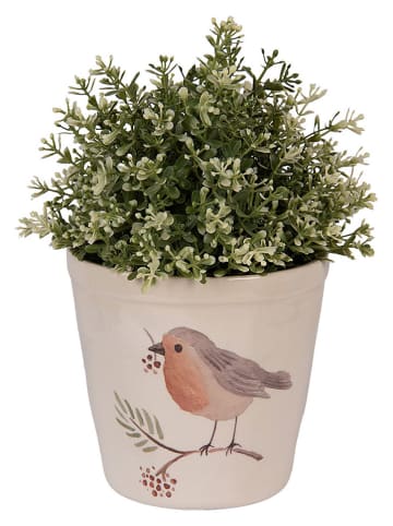 Clayre & Eef Blumentopf in Beige/ Orange - (H)14 x Ø 15 cm