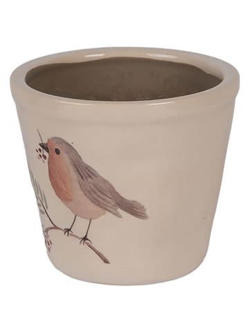 Clayre & Eef Bloempot beige/oranje - (H)11 x Ø 12 cm