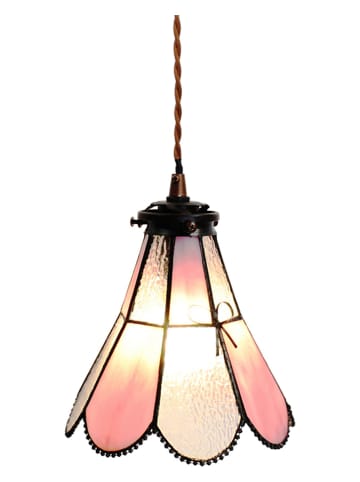 LumiLamp Lampa wisząca w kolorze biało-jasnoróżowym - wys. 115 x Ø 18 cm