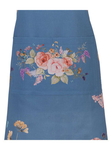 Clayre & Eef Fartuch kuchenny w kolorze niebiesko-jasnoróżowym - 70 x 85 cm