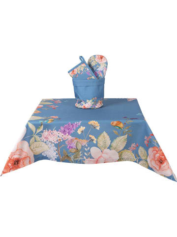 Clayre & Eef Tafellaken blauw/lichtroze - (L)100 x (B)100 cm