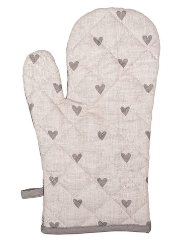 Clayre & Eef Ofenhandschuh in Beige/ Grau - (B)18 x (H)30 cm