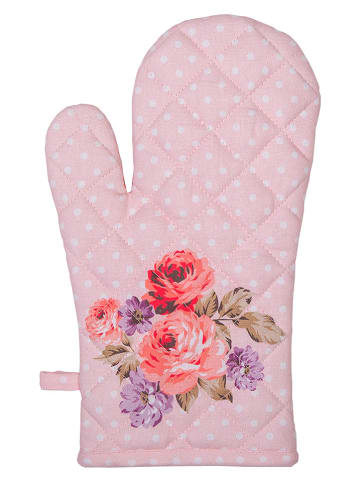 Clayre & Eef Ofenhandschuh in Rosa/ Lila - (B)18 x (H)30 cm