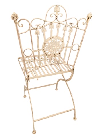 Clayre & Eef Stoel beige - (B)52 x (H)99 x (D)48 cm