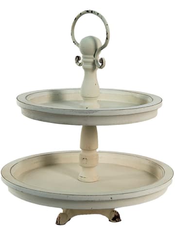 Clayre & Eef Etagere in Beige - (H)36 x Ø 30 cm