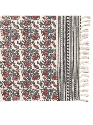 Clayre & Eef Bawełniany dywan w kolorze kremowo-czarno-czerwonym  - 200 x 140 cm