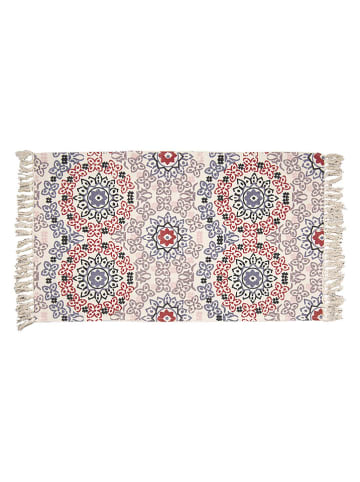 Clayre & Eef Bawełniany dywan w kolorze kremowo-czarno-czerwonym  - 200 x 140 cm