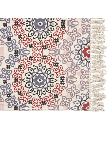 Clayre & Eef Bawełniany dywan w kolorze kremowo-czarno-czerwonym  - 200 x 140 cm