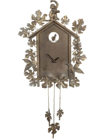 Clayre & Eef Zegar ścienny w kolorze złotym - 36 x 86 cm