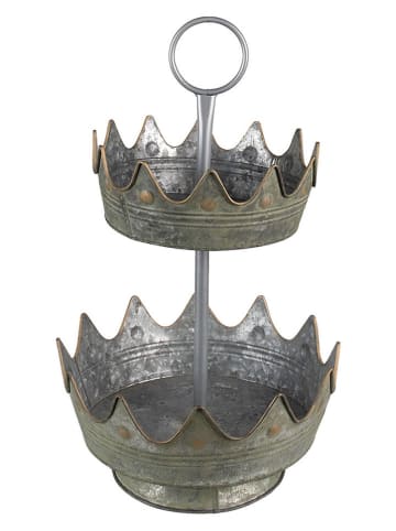 Clayre & Eef Etagère groen - (H)53 x Ø33 cm