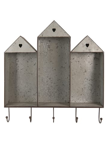 Clayre & Eef Regał ścienny w kolorze szarym - 62 x 66 x 12 cm